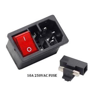 C13 C14公插座面板交流dc插座，带保险丝和翘板开关母交流电源连接器 - Product Image 4