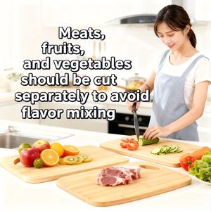 Planche à découper rectangulaire en bois avec poignée pour la cuisine à domicile et au restaurant, pour légumes, viande, <span class=keywords><strong>fromage</strong></span>, pain, <span class=keywords><strong>plateau</strong></span> de <span class=keywords><strong>charcuterie</strong></span> - Product Image 4