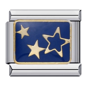 Pulsera Modular Italiana de Acero de Titanio con Patrón Soldado de la Serie Universo Estrellado - Product Image 1