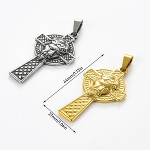 Pendentif croix visage de Jésus en acier inoxydable, style vintage, pour hommes et femmes, amulette punk, collier avec chaîne, bijoux, cadeau, 1 pièce - Product Image 6