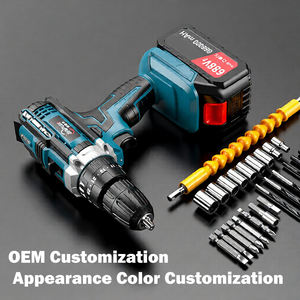 مثقاب لاسلكي عالي القدرة مع شفاط ذاتي الإحكام 6D وإضاءة LED لحفر الخرسانة والخشب والمعادن وربط البراغي - Product Image 3