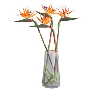 Vero tocco uccello paradiso artificiale blu Strelitzia fiori tropicali disposizione finta pianta casa di nozze laurea - Product Image 2