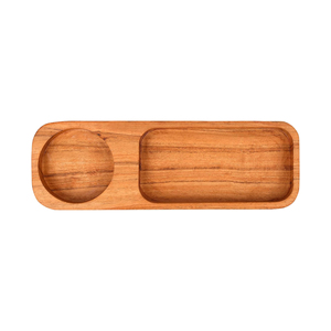 Bandeja de Servir de Madera de Acacia con Compartimentos Separados y Tazón de Cerámica para Salsas, para Servir Papas Fritas, Nachos, Queso, Frutas, Aperitivos - Product Image 4