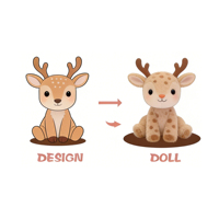 Peluches personnalisées en tissu super doux, rembourrage en coton PP et nylon, doublure en maille - Design mignon de dessin animé pour cadeau d'anniversaire pour enfants