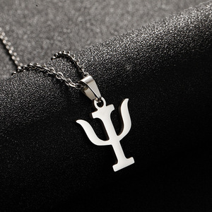 Collana con Ciondolo Trendy Dina, Nuovo <span class=keywords><strong>Simbolo</strong></span> Creativo di Psicologia, Placcata in Oro, Catena a Serpente in Acciaio Inossidabile, Accessori per Donna - Product Image 3