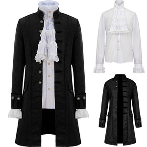 <span class=keywords><strong>Homme</strong></span> <span class=keywords><strong>Steampunk</strong></span> Trench Coat/Chemise Vintage Prince Overcoat Medieval Renaissance Jacket Victorian Edwardian Cosplay Costume - Product Image 3