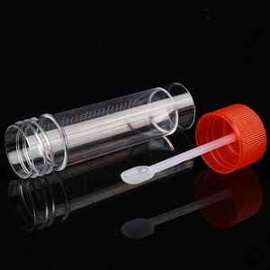 Botella de muestra con tapa de rosca Feiyue de 25 ml de plástico con cuchara para uso en laboratorio - Product Image 2