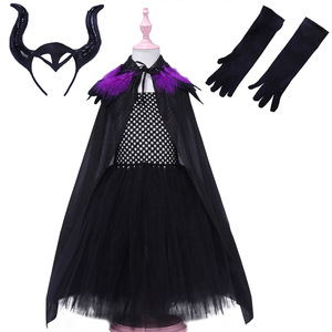 ชุดเดรสเด็ก HP Evil Dark Queen Deluxe สีดำสุดหรู ชุดราตรีสไตล์โกธิค ชุดคอสเพลย์เด็ก ชุดแฟนซีฮาโลวีนสำหรับเด็กผู้หญิง - Product Image 3