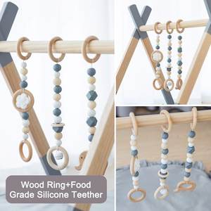 ยิมกิมนาสติกไม้แบบพับได้สำหรับเด็ก Montessori พร้อมแผ่นรองคลาน ของเล่นเด็ก โครงยิมแขวนของเล่นสำหรับสถานรับเลี้ยงเด็ก - Product Image 5