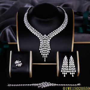 Hoa CS đồ trang sức mỹ đặt bán buôn nhà máy Dát Đá quý sang trọng 925 Bạc AAA Zirconia Bộ đồ trang sức cho phụ nữ - Product Image 4