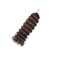 12A # Extensions de cheveux vietnamiens brun foncé à ondulations profondes, pré-bouclées, tresses au crochet sans nœuds, cheveux vierges pour femmes noires