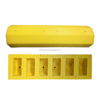 Cale en caoutchouc de bouchon de roue d'aéroport réfléchissant de qualité ingénieur jaune robuste 600x210x160mm bloc de roue Durable