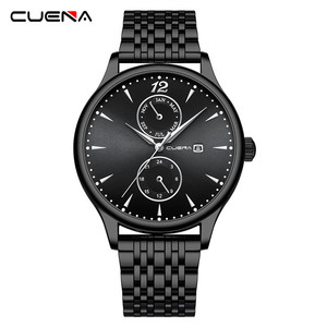 Montre <span class=keywords><strong>CUENA</strong></span> pour homme, mode, affaires, or rose, acier inoxydable, montres-bracelets à quartz, mouvement étanche, date, horloge, cadeau d'anniversaire - Product Image 5