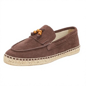 Alpargatas de Ante Marrón para Hombre al por Mayor, Mocasines con Borlas, Suela de Yute, Ligeros, Transpirables, Zapatos Planos Casuales para Verano - Product Image 4