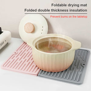 Household non-slip large-size thermal insulation water table mat silicone foldable dining table drying mat - Product Image 2
