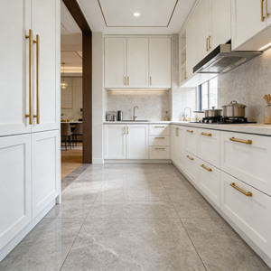 Piastrella in Porcellana Effetto Marmo Grigio Grande Formato 600x600mm per Decorazione Moderna di Pavimenti e Pareti della Cucina Resistente all'Usura - Product Image 3