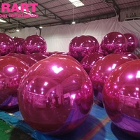 Boule miroir gonflable rose fabriquée en usine pour la scène
