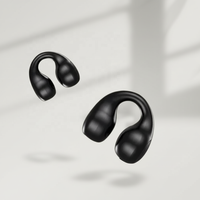 Earbud Olahraga Clip-on Open-Ear untuk 5.3 IPX4 Tahan Keringat dengan Layar Baterai Digital LED, Earphone Olahraga Binaural