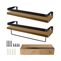 Porte-serviettes mural personnalisé en zinc, porte-serviettes mural en bois
