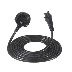 Asta สายไฟสำหรับแล็ปท็อปของแท้ติดใบโคลเวอร์สีดำ13A 3ขา IEC C5 BS สายดอกไม้ Cloverleaf อุปกรณ์ปั้นปลั๊ก BSI UK - Product Image 1