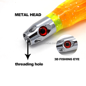 Tête de jet en métal de mer profonde salée leurres de pêche à la traîne grand jeu pêche paillettes flocons jupes calmar poulpe leurre - Product Image 3
