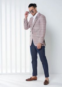 เสื้อสูทแต่งงานทักซิโด้กระดุมแถวเดียวคุณภาพสูงสีชมพูเสื้อเบลเซอร์เข้ารูปสีล้วนมีขนาดพิเศษจากอินเดีย - Product Image 3