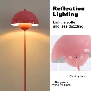 Classic Modern Contemporary E27 Socket Light <strong>Pink</strong> Dome Metal LED Warm White High Brightness Easy Installation <strong>Floor</strong> <strong>Lamp</strong> Elegant - Product Image 3