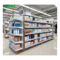 Étagères de supermarché minimalistes en métal, capacité de charge de 120 kg/étagère, rayonnages gondoles pour magasins de proximité