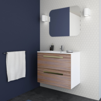 Prima moderne luxe haut de gamme salle de bain vanité meubles bois contreplaqué armoire de toilette tiroirs pour Villas appartement céramique