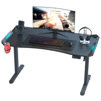 Bureau de jeu ergonomique réglable Beisijie, bureau d'ordinateur électrique RGB, bureau de jeu, table blanche