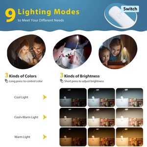 Lámpara de Escritorio LED Plegable con Clip, Recargable por USB, 9 LED, Intensidad Regulable, Ideal para Lectura y Estudio, en Oferta - Product Image 3