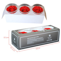 Vente en gros de roses éternelles préservées, têtes de fleurs en boîte cadeau, matériaux floraux durables