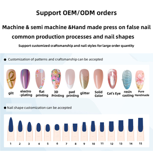 Ongles à presser faits main style français, forme amande, en ABS, pré-dessinés, pièces détachables pour <span class=keywords><strong>manucure</strong></span> <span class=keywords><strong>de</strong></span> <span class=keywords><strong>Noël</strong></span> - Product Image 2