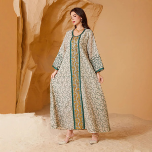 SW021 Vestido de malla de moda de mujer musulmana occidental modesto Abaya modesto para otoño Estilo de Oriente Medio Comercio transfronterizo para Amazo - Product Image 3