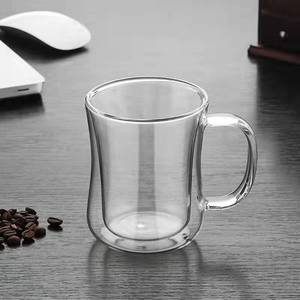 Canecas de Café de Vidro Duplo com Alça em Formato de Ampulheta, Copos de Borossilicato para Latte e Americano - Product Image 3
