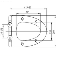 Couvre-siège de toilette à fermeture douce en forme de V Xiamen Sunten SU013, couvercle de remplacement pour WC