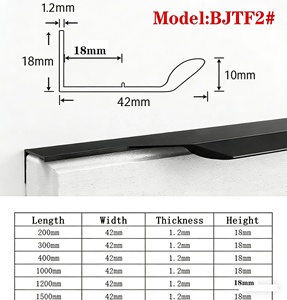 Kenop Pintu Kabinet Minimalis Italia Modern, Gagang Laci Tanpa Slot, Gagang Kabinet Lemari dari Aluminium Alloy, Mudah Dipasang - Product Image 3
