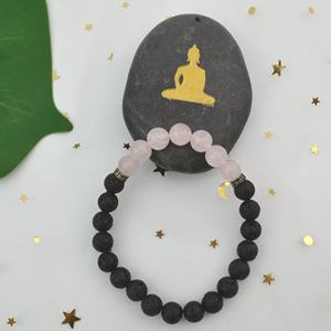 Cuentas de piedras preciosas naturales de 8mm de alta calidad y pulsera de piedra de lava Cuentas de equilibrio curativo natural y piedra natural <span class=keywords><strong>para</strong></span> hombre - Product Image 3