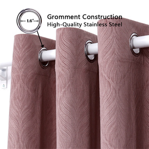 Rideaux personnalisés Bindi Rideau rose de luxe en tissu <span class=keywords><strong>jacquard</strong></span> gaufré haute texture pour fenêtre - Product Image 4