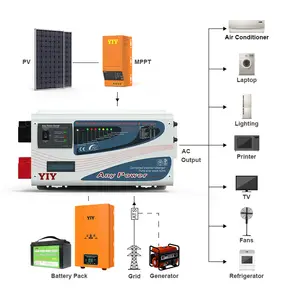 Convertidores de inversor de potencia de baja frecuencia con transformador 12V 24V 3kw 5kw Dc/Ac Split Phase Off Grid Inverter Cargador 3000W 5000W