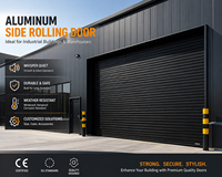 Porte à enroulement industrielle automatique en alliage d'aluminium noir robuste pour entrepôt, porte à enroulement de sécurité pour usine