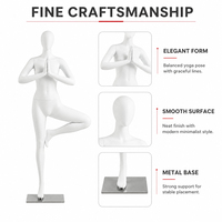 Statue personnalisée en fibre de verre FRP, sculpture de femme yogini blanche, décoration pour studio, salle de sport, hall d'hôtel