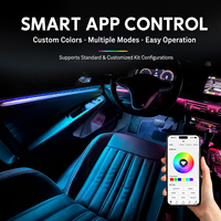 Kit d'éclairage d'ambiance intérieur LED universel pour voiture, à effet cascade dynamique, en acrylique, synchronisation musicale, OEM 12V