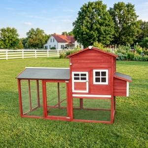 SDC012 Eco-Friendly Wooden Pet House Chicken Coop with <b>Extra</b> <b>Large</b> Pen - Product Image 1