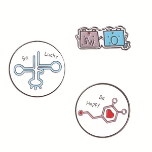 Broche Personalizado de Liga de Zinco com Revestimento, com motivos de Microscópio de Experimento Científico Infantil, Gênero, Gobelé, Café, Festa Química e Noivado - Product Image 2