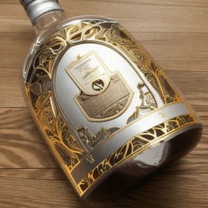 Etiquetas Adhesivas Personalizadas para Botellas de Vino Tinto y Brandy, Hechas a Medida, Ecológicas, de Papel Recubierto Impermeable, Multiforma, con Estampado en Caliente - Product Image 1