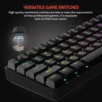 Clavier de jeu filaire rétroéclairé RVB MEETION 60% 61 touches 60% mécanique Teclado Gamer avec pour ordinateur PC