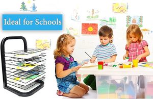 Wholesale Powder Coated Art Drying Rack, 6 Layers Painting Dry Tower, School Art Studio <strong>Drawing</strong> Works Drying <strong>Storage</strong> Rack - Product Image 4