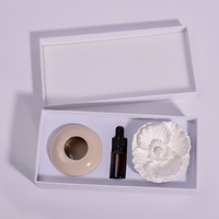 Diffuseur de parfum en pierre d'argile en forme de fleur de lotus avec logo personnalisé en gros