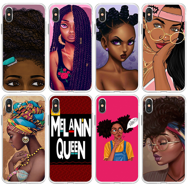 Soft TPU Matte Magic Melanin Black Women Phone Case for Iphone 12 Case Black Girl Case